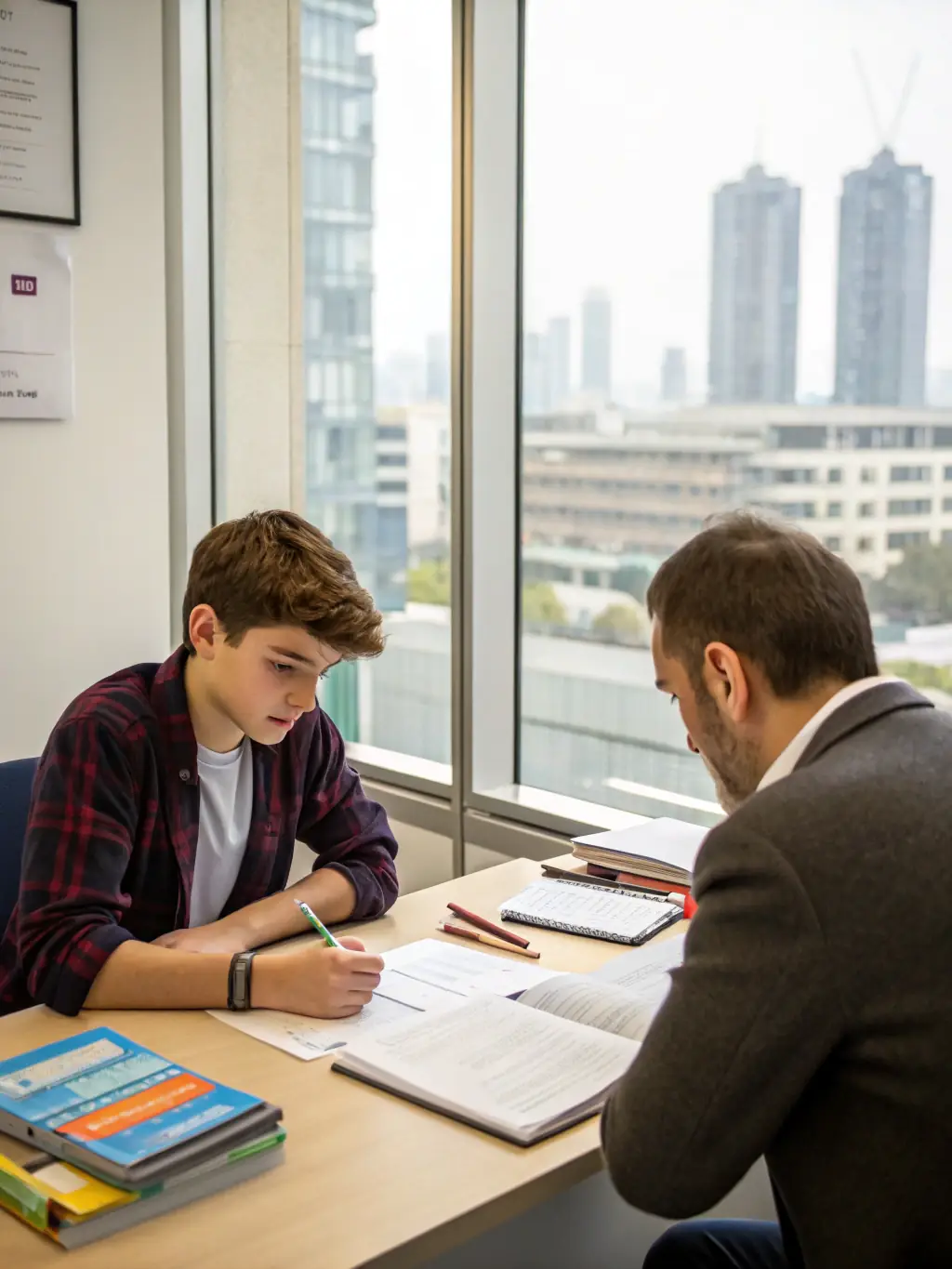 A student receiving guidance from a faculty member during a one-on-one mentoring session, emphasizing the personalized support provided at Platform Sixth-Form College.